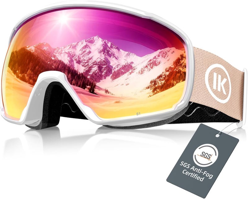 Innerking OTG Ski Goggles SGS Approved, Over Glasses Snow Snowboarding Winter Goggles Anti Fog for Adult, Youth, Men Women - Image 1